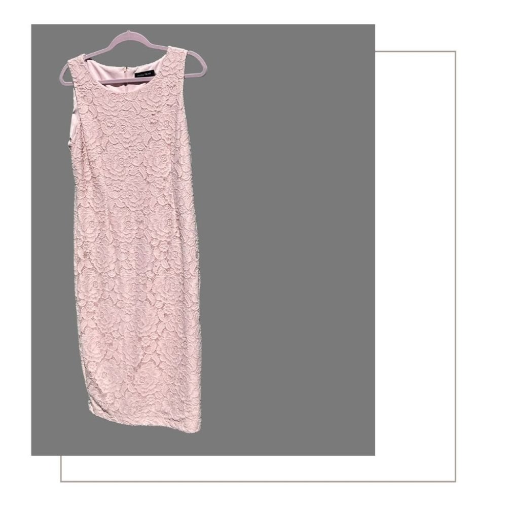 Pink Stretch Lace Sheath Dress